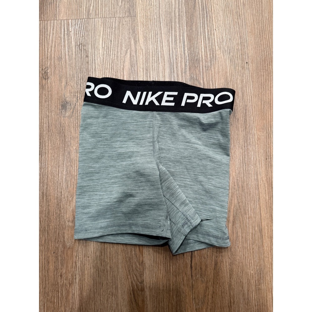 Nike Pro Dri-FIT Womens Small Heather Gray Athletic Compression Shorts 4 Inch